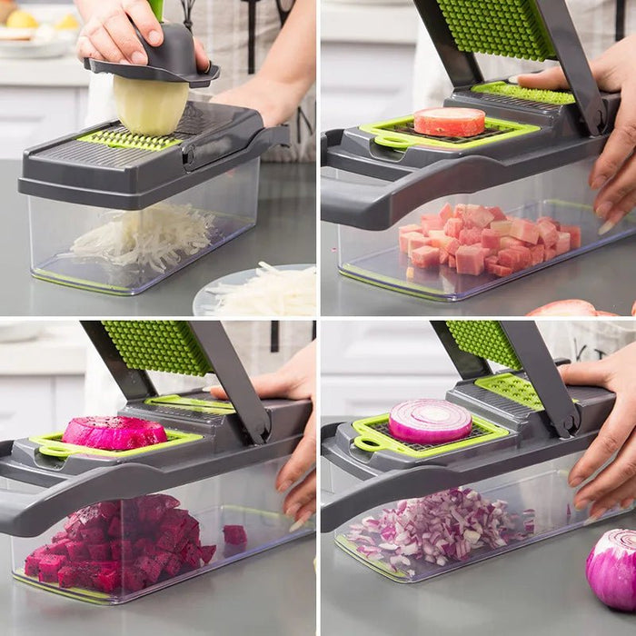 14/16 in 1 Multifunctional Vegetable Chopper Onion Chopper Handle Food Grate Food Chopper Kitchen Vegetable Slicer Dicer Cut - Shopsta EU