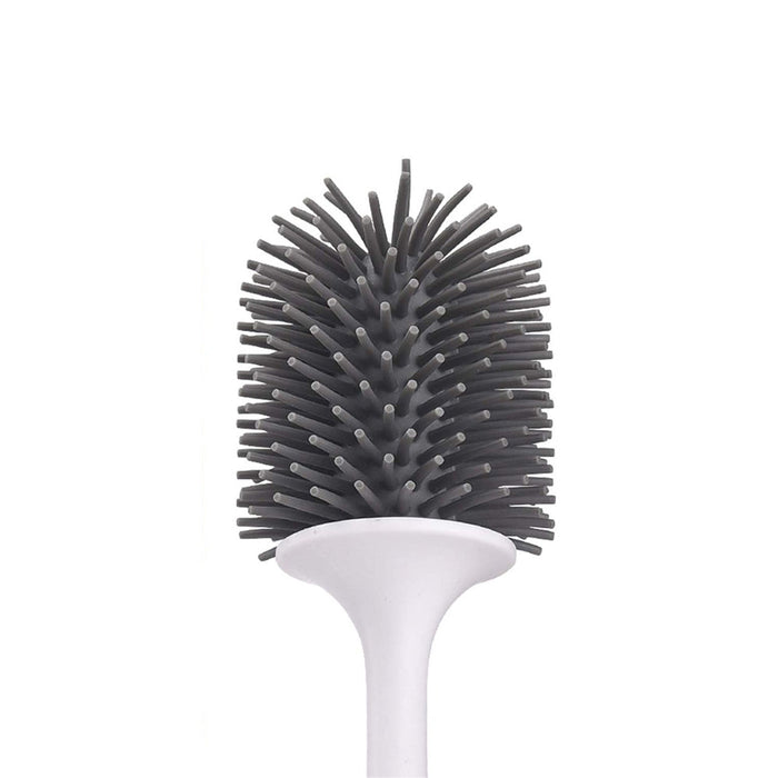 Ecoco Silicone Toilet Brush Soft Bristle Wall-Mounted Bathroom Toilet Brush Holder Set Clean Tool Durable Thermo Plastic Rubber