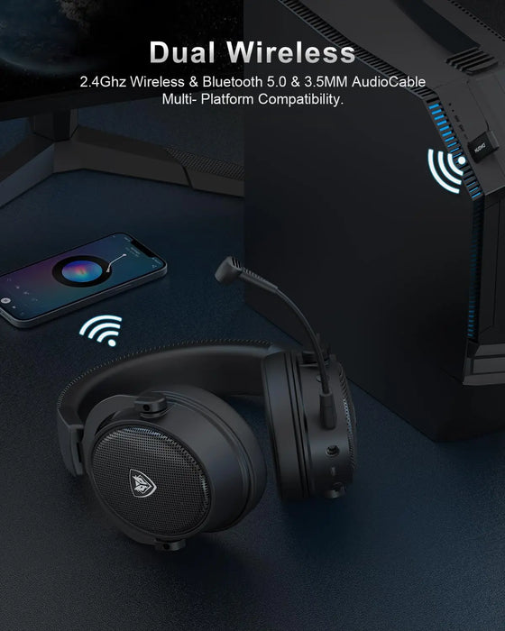 NUBWO® G Series - Wireless Gaming Headset with 2.4GHz & Bluetooth 5.3 Technology, Noise-Cancelling Microphone & Stereo Sound - Compatible with PS5 / PS4 / PC / Computer / Phone / XBOX / Switch