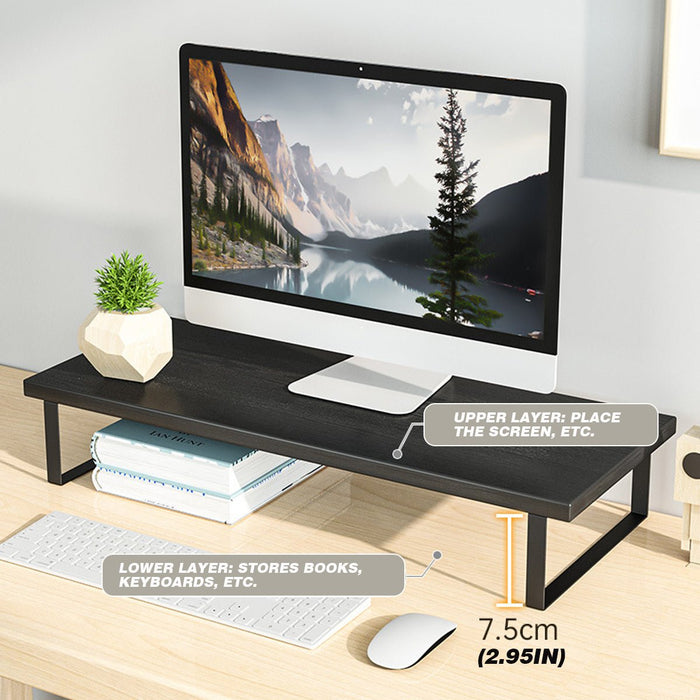 Macbook Desktop Stand - Multifunctional Monitor Riser with 2-Layer Shelves and Desk Organizer - Ideal for Office Efficiency and Space Management - Shopsta EU